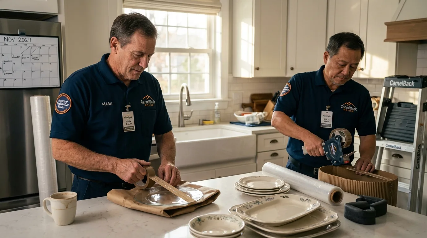 Professional crew packing kitchen dishware in Piedmont, AL